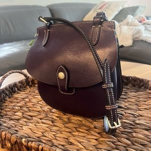 Dooney and Burke Alto Happy Leather Cross Body- Purple/Eggplant EUC